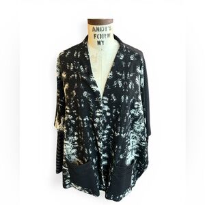 Alembika Black & Cream Knit Cardigan Xl Lagen Wear Art Wear